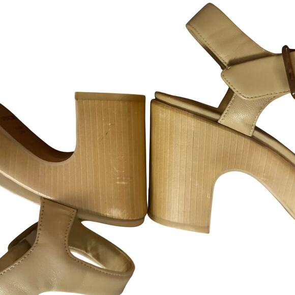 Vince Noelle Leather Platform Sandals Ankle Strap Quiet Luxury Size 8.5 EUC - Picture 8 of 10